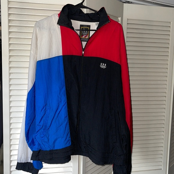 Jackets & Coats Vintage Usa Olympics Red White Blue Windbreaker